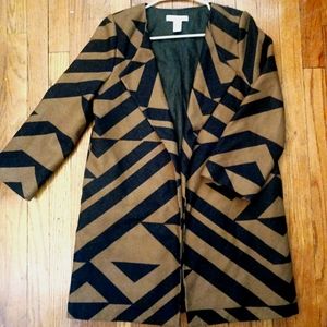 H&M jacket size 4 brown and black print